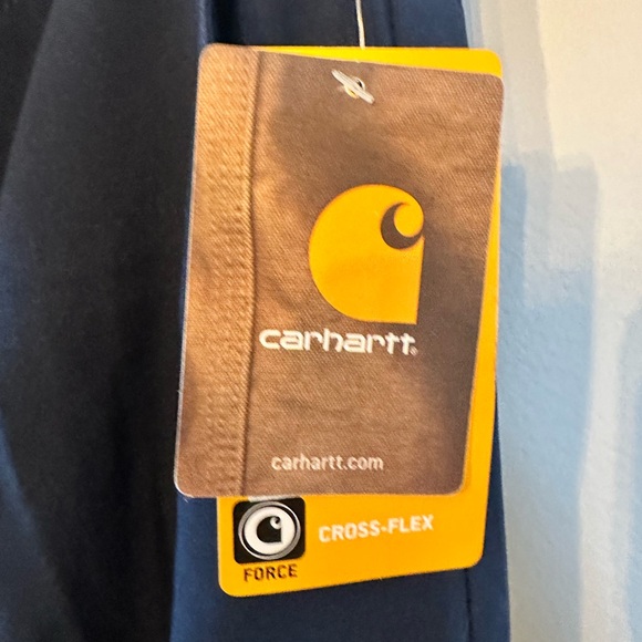 Carhartt women’s Dark Blue  with Bright Green Drawstring scrub pants - Picture 4 of 4